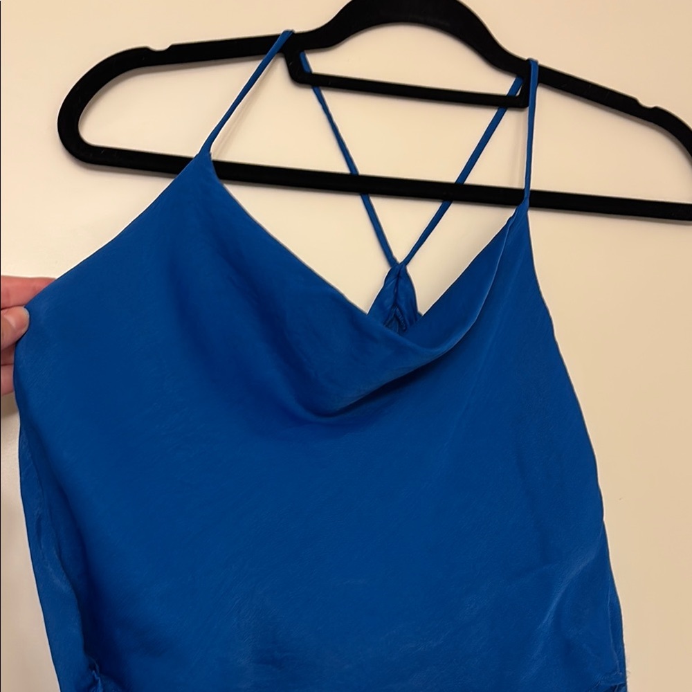 Zara Blue Cowneck Tank